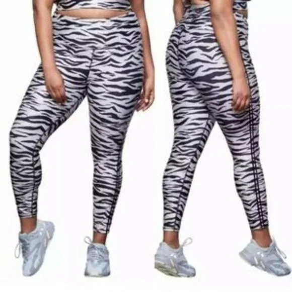 Good American Zebra Stripe Animal Print Tuxedo Tiger Leggings Sz 6 3XL XXXL - Picture 9 of 9